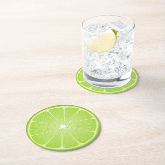 夏の応援:おもしろいライム ラウンドペーパーコースター (インサイチュ)