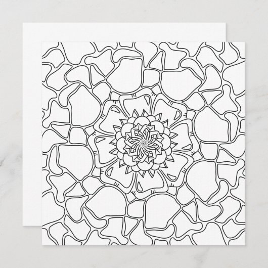 夏の思い入れ:フローラルパターンカラーリングカード (正面/裏面)