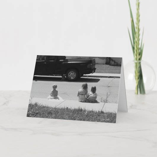 夏の思い出を折り畳んだグリーティングカード 箔グリーティングカード (正面)