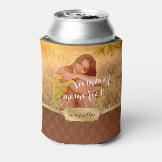 夏の思い出カスタムの写真と書道 缶クーラー (缶裏面)