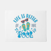 夏の恋人のためのプールデザインでの生活は良い ドアマット (正面)