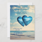 夏の恋 海 ビーチ オーシャン ブルー ウェディング 招待状 (正面)