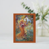 夏の恵みを持つ女性 ポストカード (スタンド正面)