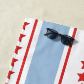 夏の愛国的な垂直ストライプと星 ビーチタオル (インサイチュ)