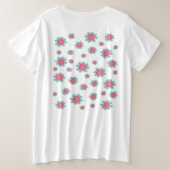 夏の感じピンクとブルーのレトロな文字飾り プラスサイズTシャツ (デザイン裏面)