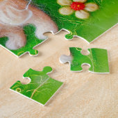 夏の感じ日照を楽しむ犬 ジグソーパズル (側面)