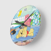 夏の感覚のプール ラウンド壁時計 (傾斜)