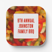 夏の懇親会鮮やか写真BBQファミリーピクニック ペーパープレート (正面)