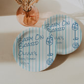 夏の手を引いた青いベビーボードの赤ちゃんシャワー ペーパープレート