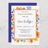 夏の抱擁ワイルドフラワーブランチ&バブリー 招待状 (正面/裏面)