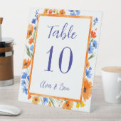 夏の抱擁ワイルドフラワー結婚のテーブル番号 台座サイン (インサイチュ)