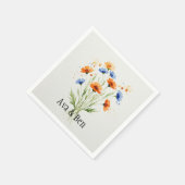 夏の抱擁ワイルドフラワー結婚ズ スタンダードカクテルナプキン (角)