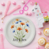 夏の抱擁ワイルドフラワー結婚ズ ペーパープレート (パーティー)