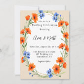 夏の抱擁ワイルドフラワー結婚ズ 招待状 (正面)