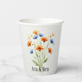 夏の抱擁ワイルドフラワー結婚ズ 紙コップ