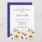 夏の抱擁 ワイルドフラワー ウェディング カップルシャワーの絵 招待状 (正面/裏面)