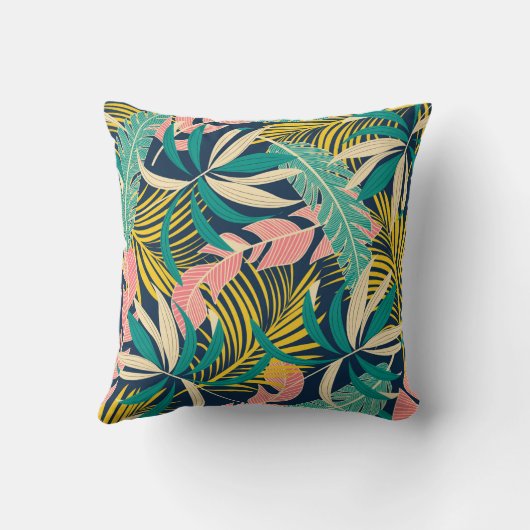 夏の抽象芸術の継ぎ目のないパターンとカラフルのTro クッション (裏面)