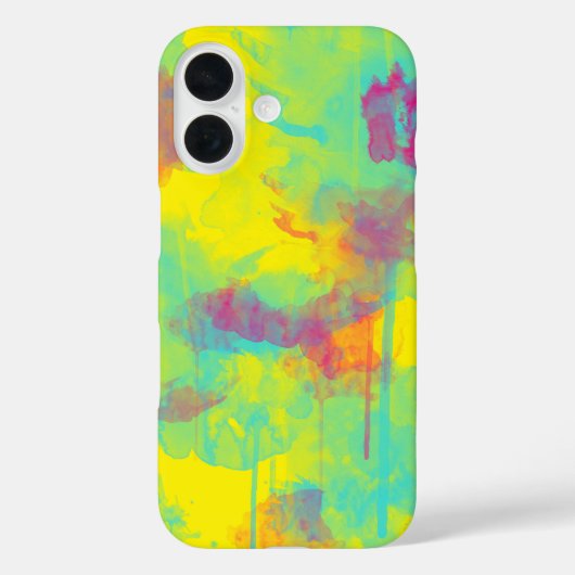 夏の抽象芸術カラフルおもしろい水色(ばちゃばちゃ)跳ねる Case-Mate iPhoneケース (裏面)