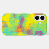 夏の抽象芸術カラフルおもしろい水色(ばちゃばちゃ)跳ねる Case-Mate iPhoneケース (裏面 (横))