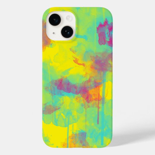 夏の抽象芸術カラフルおもしろい水色(ばちゃばちゃ)跳ねる Case-Mate iPhoneケース (裏面)