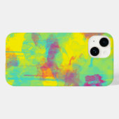 夏の抽象芸術カラフルおもしろい水色(ばちゃばちゃ)跳ねる Case-Mate iPhoneケース (裏面 (横))