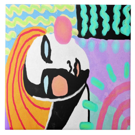 夏の抽象芸術デジ絵画タル タイル (正面)