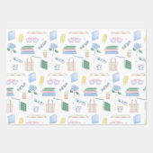 夏の挑戦を描いた読海辺ブッククラブ ラッピングペーパーシート (正面3)