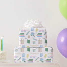 夏の挑戦を描いた読海辺ブッククラブ ラッピングペーパー