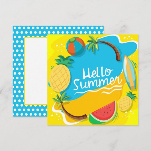 夏の挨拶カード「Beach Days Hello Summer」 (正面/裏面)