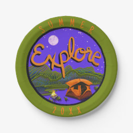 夏の探検はピクニック最高のだ ペーパープレート