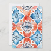 夏の教会のタイルのパタ結婚ーン 招待状 (裏面)