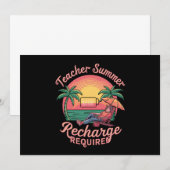 夏の教師の充電が最終日 学校で必要 招待状 (正面/裏面)