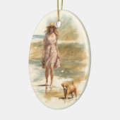 夏の散歩 セラミックオーナメント (左)