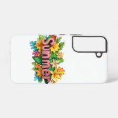 夏の文字カラフル- Summer Flowersイラストレーション Samsung Galaxyケース (裏面横)