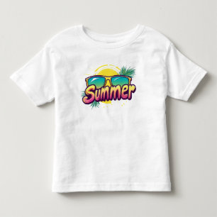 夏の文字カラフル- Summer Sunglasses トドラーTシャツ