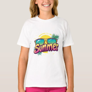 夏の文字カラフル- Summer Sunglasses Tシャツ