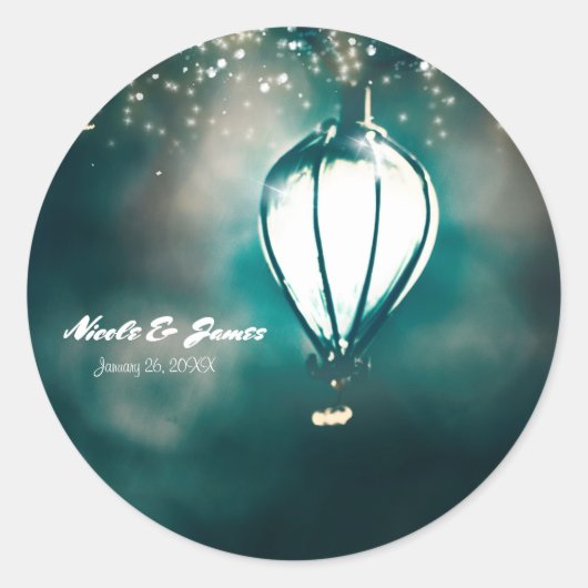 夏の文字列ライトエンチャントシック結婚式の引き出物 ラウンドシール (正面)