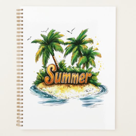 夏の文字 – トロピカルサマーアイランド プランナー手帳 (正面)