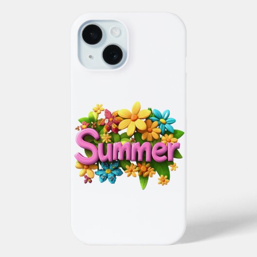夏の文字(花) Case-Mate iPhoneケース (裏面)
