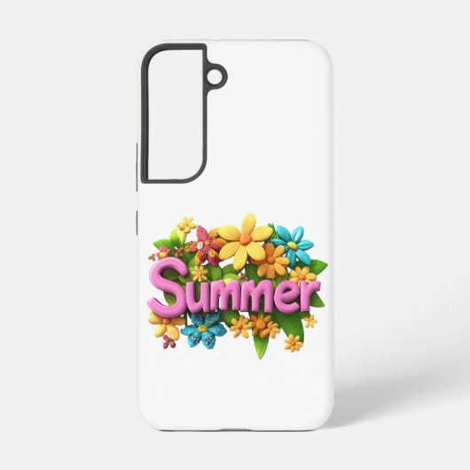 夏の文字（花） SAMSUNG GALAXYケース (裏面)