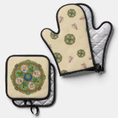夏の新しい 鍋つかみ&鍋敷きセット (正面/裏面)