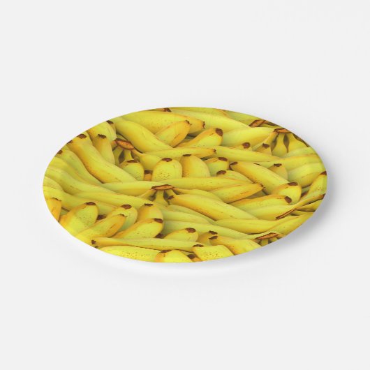 夏の新鮮なバナナの果物の写真 ペーパープレート (アングル)