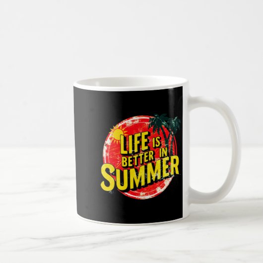 夏の方が人生はもっと楽しい パフォーマンス コーヒーマグカップ (右)