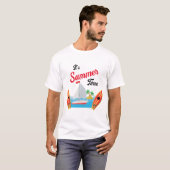 夏の旅行 海 ビーチ 波 バケーション 海 Tシャツ (正面フル)