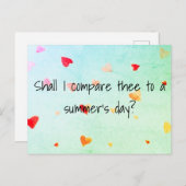夏の日と君を比べようかソネット18 ポストカード (正面/裏面)