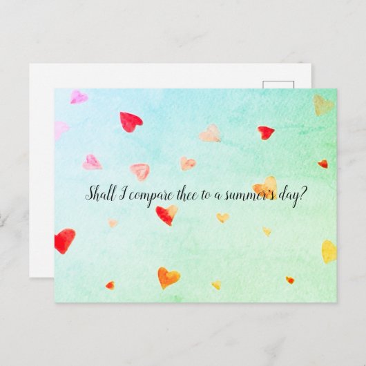 夏の日と君を比べようかソネット18 ポストカード (正面/裏面)