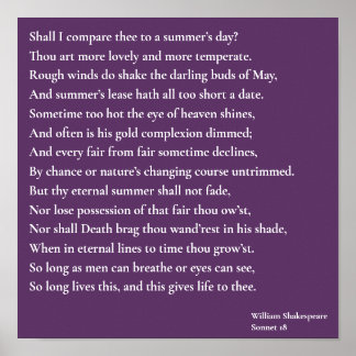 夏の日と比べようか？ sonnet 18 ポスター