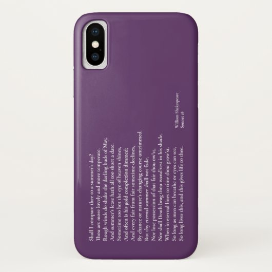 夏の日と比べようか? sonnet 18 Case-Mate iPhoneケース (裏面)