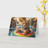 夏の日に浮かぶ虎 カード (黄色い花)