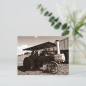 夏の日に～をアンティークトラクターにはがきで表示する ポストカード (スタンド正面)